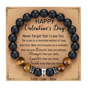 Imagem de TONY & SANDY Presentes de Dia dos Namorados para homens e meninos, pulseira cruzada, presentes legais para adolescentes, filhos, netos, sobrinho, aniversário, Natal, confirmação de Páscoa, para