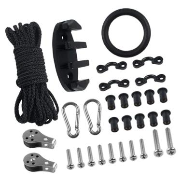 Imagem de oshhni Kit de carrinho de âncora de canoa, 31 peças, marinho, caiaque, zig zag, equipamento portátil, anel o, corda de 30 pés para esportes aquáticos