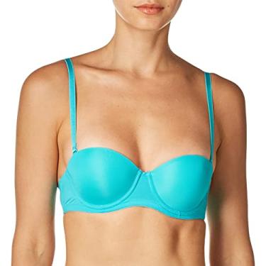 Imagem de Undies.com Sutiã push-up sem alças conversível de microfibra feminino, Pavão, 38C