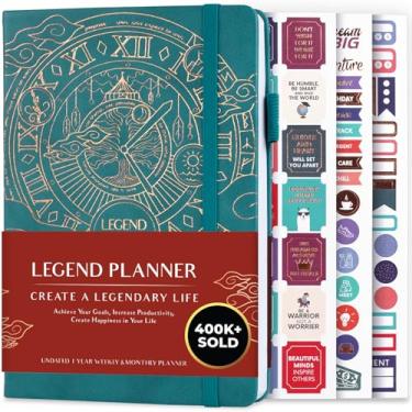 Imagem de Legend Planner – Planejador de vida semanal e mensal para atingir seus objetivos e viver mais feliz. Caderno organizador e diário de produtividade. A5 (azul-petróleo)