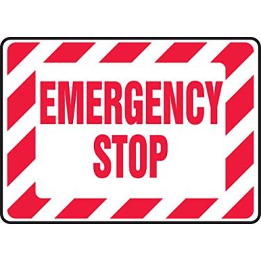 Imagem de Accuform Placa de segurança "Emergency Stop", Dura-Plastic, 18 x 25 cm (MELC541XT)