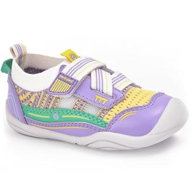 Imagem de pediped Tênis feminino Grip 'N' Go First Walker, Amarelo, roxo, 20 Little Kid