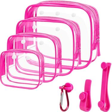 Imagem de LETGO 4 pacotes transparentes bogg bog acessórios sacola de praia adequada para bolsa bogg bolsa de inserção suporte para celular bolsa de maquiagem transparente bolsa de higiene porta-chave