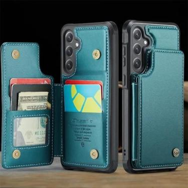 Imagem de Capa de couro PU com bloqueio para Samsung Galaxy S23 Ultra S22 S21 FE S20 FE Note 20 Ultra 10 Plus A52 A23 A24 Capa tipo carteira, verde, para Samsung A13 (4G 5G)