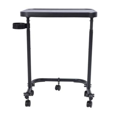Imagem de Mesa Lateral para Cama Com Rodinhas Em Altura Com Tampo Magnético Removível, Suporte Grande para Laptop Móvel, Design Leve Com Rodas, Ideal para Atividades
