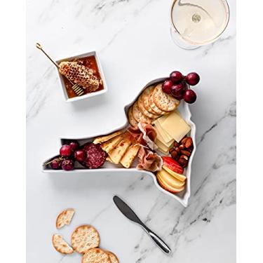 Imagem de FIFTY UNITED PLATES Assadeira em formato de Nova York, travessa de servir ou bandeja decorativa, charmosa, porcelana, forno, micro-ondas e lava-louças