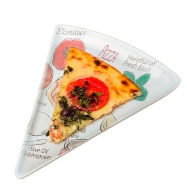 Imagem de Prato Formato Pizza Melamina Rígida Triangulo Estampa