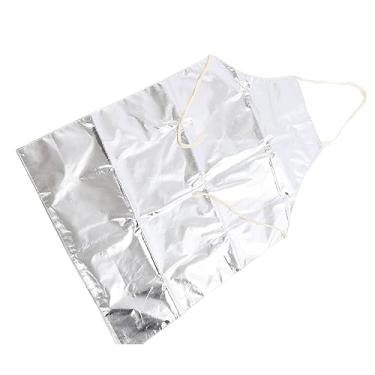 Imagem de Folha de Alumínio que Trabalha Com o Avental Resistente Ao Calor do Avental para o Avental para Proteção de Alta Temperatura Com Tecido de Algodão Traseiro 1000 ℃ Isolamento de