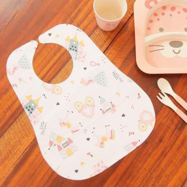 Imagem de  Babador Para Bebê e Infantil Impermeável com Regulagem e Bolso Porta 