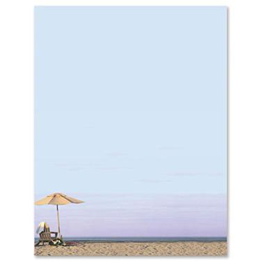Imagem de PaperDirect Papel de papelaria com tema na praia, papel de borda, papel timbrado 21 x 28, 25 folhas, papel de escrita premium elegante, papel decorativo para impressora