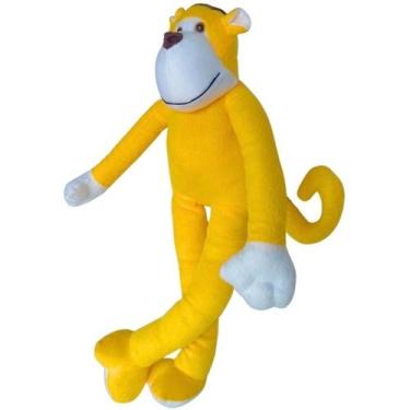 Imagem de Macaco Pernão Pelúcia Amarelo 56 cm Antialérgico - D&M