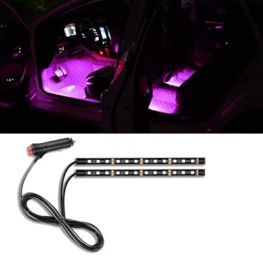 Imagem de Piburth Fita de LED para carro, 24 luzes LED RGB para ambientes interiores sob o painel, luz noturna ambiente de 12 V, lâmpada decorativa interior automotiva, acessórios universais para carros (rosa