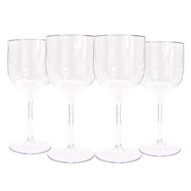 Imagem de Kit 4 Taças De Vinho De Acrílico Cristal 260ml Drink - M&Ca Plásticos,
