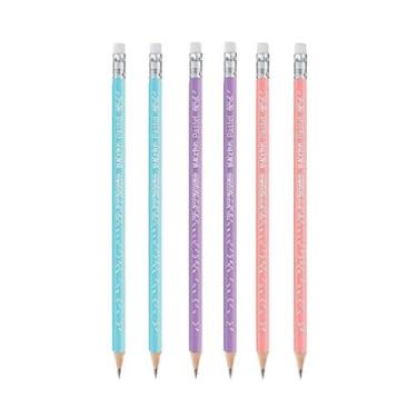 Imagem de Kit 06 Lápis Preto HB Black Peps Triangular Pastel c/ Borracha Maped