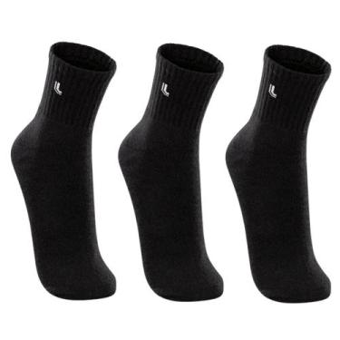 Imagem de Kit 3 Pares de Meias Lupo Masculina Unissex Algodão Lisa Premium Sport