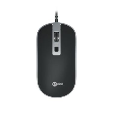 Imagem de Mouse USB Lecoo - 2000dpi Sensor Óptico - Cabo 1.4 Metros - Ergonômico - Preto - MS104