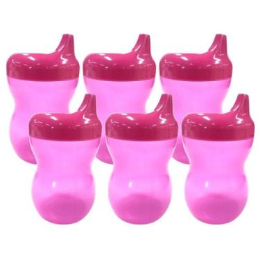 Imagem de Kit 6 Copos Infantil Com Bico Transição Treinamento Bebê 350ml Suco Ág