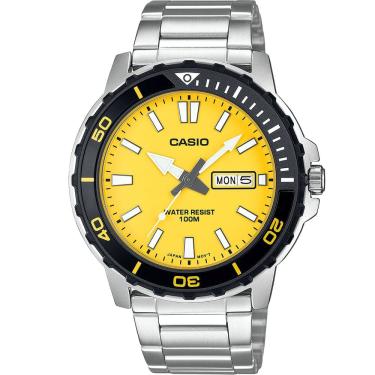 Imagem de Relógio CASIO masculino amarelo prata MTD-125D-9AVDF