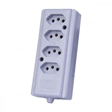 Imagem de Tomada Barra Intern.Quadrupla 2Polos+T 20A Cinza - INTERNEED