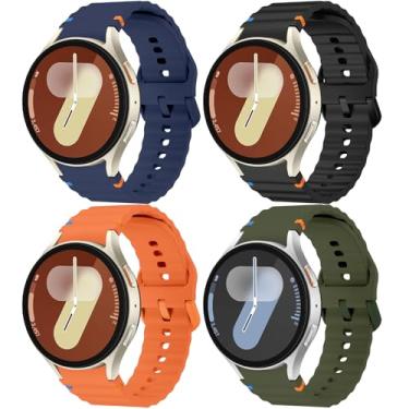 Imagem de Pulseiras esportivas para Samsung Galaxy Watch 7 6 5 4 FE de 40 mm e 44 mm e mulheres, sem lacunas para 47 mm e 43 mm/clássica de 46 mm e 42 mm/5 pro 45 mm, pacote com 4_03