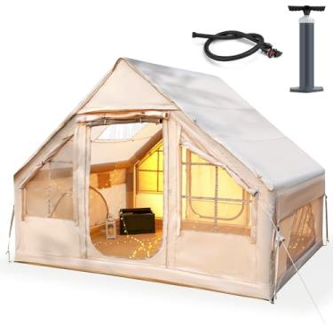 Imagem de Tendas para acampamento - barraca inflável com PUM, tenda impermeável de configuração instantânea, barraca de acampamento de tecido Oxford com claraboia, barraca de acampamento grande inflável de 3 x