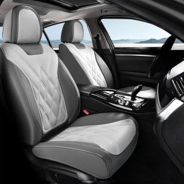 Imagem de Coverado Capas de assento de carro, capas frontais para carros, capa de assento de carro, capa de assento automotiva, impermeável, almofada de assento de carro de couro, protetores de assento internos