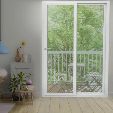 Imagem de Porta de pvc de Correr 210x120cm com 2 Folhas e Vidro Liso Temperado com Cremona itec Brimak