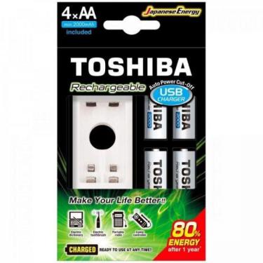 Imagem de Carregador de Pilha Usb Aa/aaa Min. 2000mah com 4 Toshiba