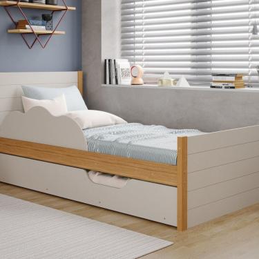 Imagem de Bicama com Proteção 90x197x98 Cm Elza Marrom/Off White