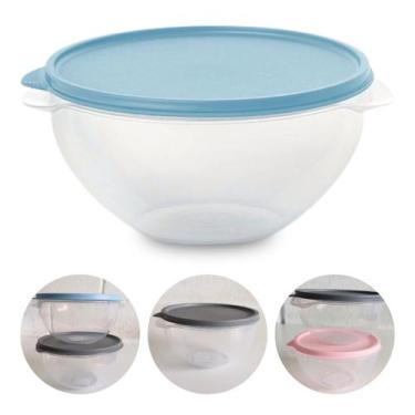Imagem de Pote de Plástico Hermético 500ml Marmita C/ Tampa Bowl Redondo Tijela 