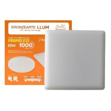 Imagem de PAINEL PLAFON DE EMBUTIR LED QUADRADO FRAMELESS 10W 1000lm - LLUM BRON