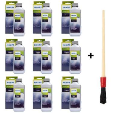 Imagem de Kit 9 Descalcificante 250ml + Pincel Limpeza Máquinas Saeco - Philips