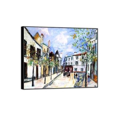 Imagem de Cityscape Pictures-Famous Canvas Prints-Landscape Wall Art Painting for Bedroom Home Decor - Reprodução (Rua 5) 60x70cm-23x27in Moldura preta