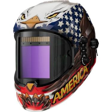 Imagem de ANDELI Capacete De Soldagem Panorâmico 180°, 3,94" X 3,74", Grande Visão, Cores Reais, Energia Solar, Escurecimento Automático, Com Visão Lateral, 4 Sensores Arco, 4/5-8/9-13, Máscara Soldador Moner