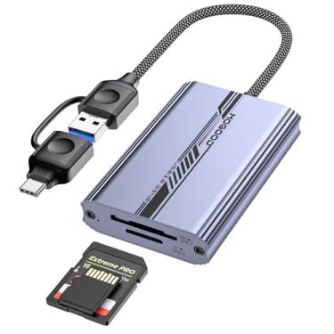 Imagem de MOGOOD Leitor de cartão SD 4.0, leitor de cartão SD UHS-II USB C, adaptador SD/TF 2 em 1, adaptador de cartão de memória USB 3.2 Gen 2 para SD 4.0, Micro SD, SDHC, SDXC, UHS-I, UHS-II, MMC, RS-MMC e