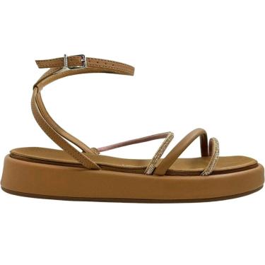 Imagem de Sandália Feminina Papete Casual Dia a Dia Conforto Tiras em Strass Vizzano 6506.107