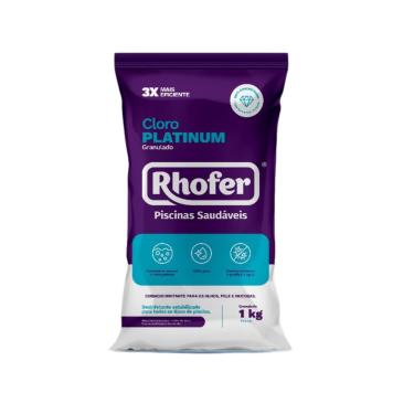 Imagem de Cloro Para Piscina Rhofer Pacote 1 kg – Cloro Ativo em Pó Estabilizado Para Todos os Tipos de Piscina 35% até 60% (Platinum)