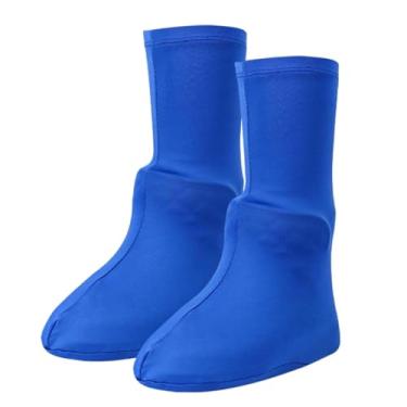 Imagem de YIJU Sapatos cobre sapatos Protetor Acessórios à prova d'água Capas de botas reutilizáveis ​​Galoshes para o jardim chuvoso de ciclismo ao ar livre, Azul, Criança