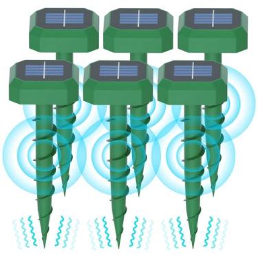 Imagem de Repelente de toupeiras Porfisei, movido a energia solar, pacote com 6 