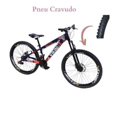 Imagem de Bicicleta Aro 26 Vikingx Tuff 25 Aluminio 24 Velocidades Pneu Cravudo,