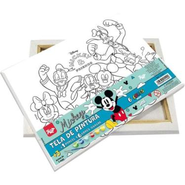 Imagem de Brinquedo para Colorir Mickey Tinta Guache com Tela KIT - DAC