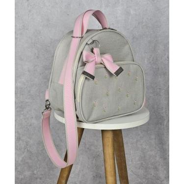 Imagem de KR RK Bolsas Mini Mochila / Mochilinhas 2 em 1 PERSONALIZADAS, Linho f