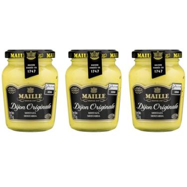 Imagem de Kit 3 Mostarda Francesa Dijon Tradicional Maille 215 Gr
