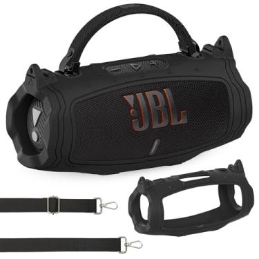 Imagem de Capa de silicone para alto-falante Bluetooth portátil JBL Charge 6, capa protetora para JBL Charge 6 Pro AI Sound Acessórios de alto-falante Bluetooth (preto)