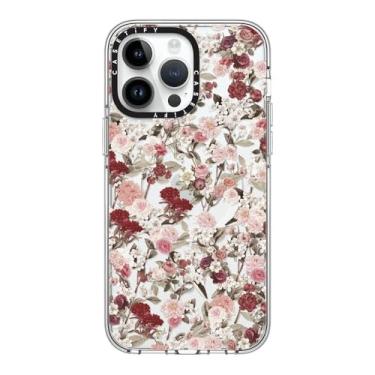 Imagem de CASETiFY Capa transparente para iPhone 14 Pro Max [não amarela/2 m. Proteção contra quedas de grau militar/compatível com Magsafe] - Vintage Flower Monday - Transparente