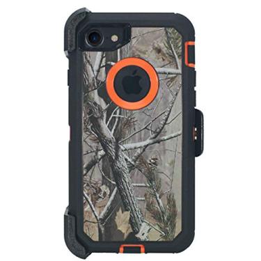 Imagem de Hand-e Capa com clipe de cinto para iPhone SE 3ª e 2ª geração 2020-2022 / iPhone 8 / iPhone 7 (4,7 polegadas) Capa protetora 2 em 1 com protetor de tela e coldre e clipe/à prova de choque e queda