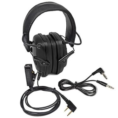 Imagem de HYS Fones de ouvido com cancelamento de ruído, fones de ouvido com fio com redução de ruído fino e ativo para Walkie Talkie Kenwood Baofeng BF-888S UV-5R Retevis H-777 RT22 WOUXUN KG-699 KG-689