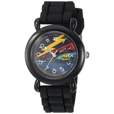 Imagem de DISNEY Relógio analógico de quartzo masculino Carros 3 com pulseira de silicone, preto, 16 (modelo: WDS000305)