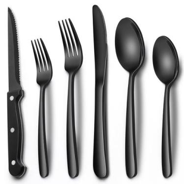 Imagem de Conjunto de talheres EWFEN Black em aço inoxidável de 24 peças para 4