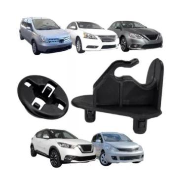 Imagem de Kit Grampo Presilha Haste Vareta Capô Nissan Livina Tiida Sentra Kicks